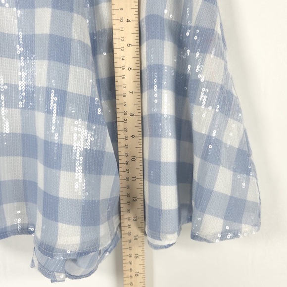 NWOT ASOS DESIGN SET SEQUIN DOULBE BREASTED Suit Blazer Blue Plaid Shorts Size 2 - Picture 13 of 16